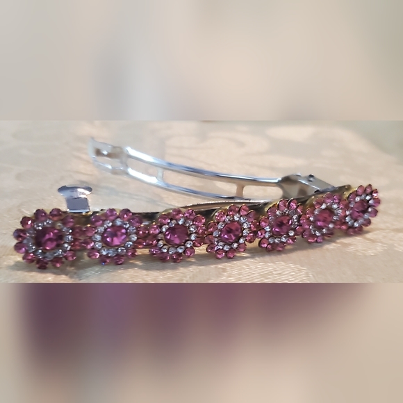 Pink Rhinestone Barrett - Picture 4 of 4
